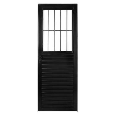 Imagem de Porta de Alumínio Preto de Entrada Social CMC Modular - Lado Direito -