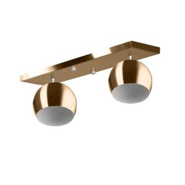 Imagem de Lustre Plafon Bola 15 cm Retangular Duplo New Cobre - MARRYLUZ