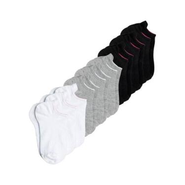 Imagem de Kit com 9 Meias Básicas Cano Curto Lupo 4536-089, Branco, 34-39