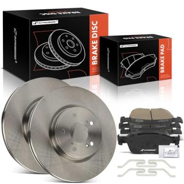 Imagem de A-Premium Rotores de freio a disco ventilados frontais de 12,26 polegadas (311,50 mm) + kit de pastilhas de cerâmica compatível com modelos selecionados Honda e Acura - Civic 2022, Accord 2018-2022,