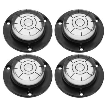 Imagem de HARFINGTON 4 peças de alta precisão horizontal de nível de bolha 49 x 16,5 mm ferramentas de layout de medição de nível de olho de boi redondo para RV TV quadro quadro ferramenta de pendurar