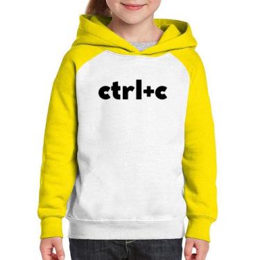 Imagem de Moletom Infantil Ctrl+C - Foca na Moda, Branco, Amarelo, 8
