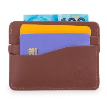 Imagem de Carteira Slim Couro Simples Compacta Porta Cartões E Notas - Use Young