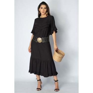 Imagem de Vestido Midi Church Viscose Preto - Amazonia Vital