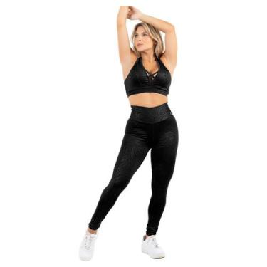 Imagem de Conjunto Grife Feminino Fitness Top C Bojo Leg Empina Bumbum - HYPE MO