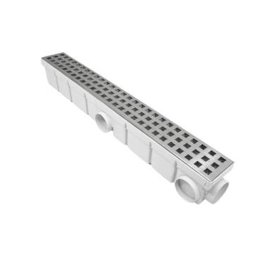 Imagem de Ralo Externo Quintal 6x50 Inox 304 Quadrangular Cocho Branco - Ficone 