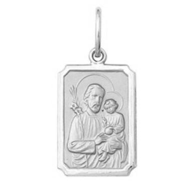 Imagem de Pingente Mini 0.9cm Quadrado Retangular Santos Ouro Branco 18k ( 29 Sa