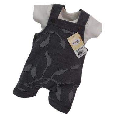 Imagem de Macacão Jardineira + Body Suedine Bebê Menino Enxoval 2849 - Chuquinha