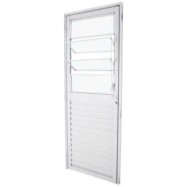 Imagem de Porta de Giro em Alumínio Branco 210x90x4 cm Direita VMB Nobre CRV