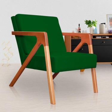 Imagem de Poltrona Monalisa Suede Verde - Vallisa Decor