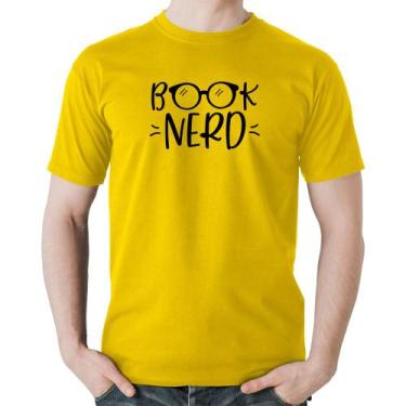 Imagem de Camiseta Algodão Book Nerd - Foca na Moda, Amarelo, GGG