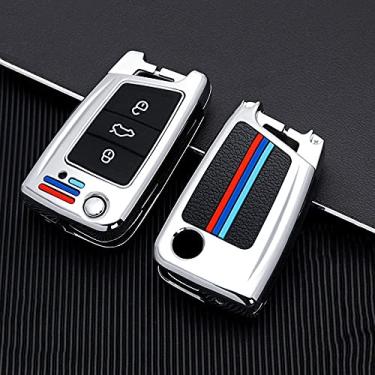 Imagem de WSWJDW Porta-chaves do carro Capa Porta-chaves Porta-chaves Porta-chaves, adequado para Volkswagen VW Golf 7 gti mk7 r Touran Skoda Octavia 3 Excelente Karoq Kodiaq Seat Leon mk3 Ateca, 2