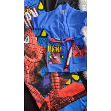 Imagem de Roupao do homem aranha infantil atoalhado ideal para piscina e natacao