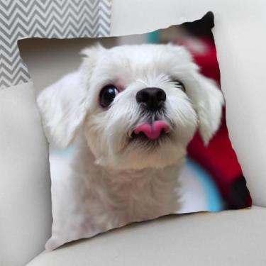 Imagem de Almofada Decorativa Cheia c/ Zíper 40x40 Dog Pet Cachorro Cão - Deluzz