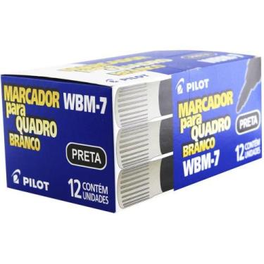 Imagem de Pincel Quadro Branco WBM-7 Recarregável Preto Caixa com 12 - Pilot