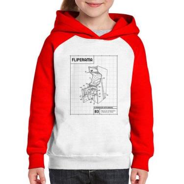 Imagem de Moletom Infantil Fliperama - Foca na Moda, Branco, Vermelho, 2