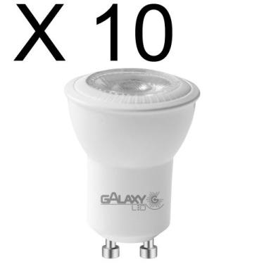 Imagem de Kit 10 lampada led mini dicroica 4w branco quente 3000k biv gu10 galax