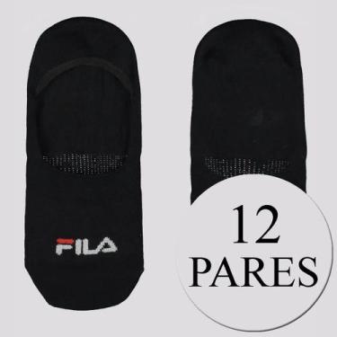 Imagem de Kit Meia Fila 12 Pares Cano Invisível Preto, 39-43