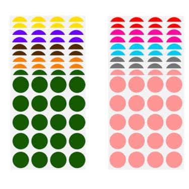 Imagem de 400 peças de etiquetas adesivas redondas coloridas de 5 cm, adesivos coloridos com pontos pequenos para organizar caixas de mudança de escritório, venda de garagem, etiquetas de embalagem - etiquetas