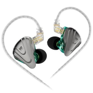 Imagem de Fones de ouvido KZ ZSX IEM, 5BA+1DD Híbrido 6 Drivers HiFi com painel de metal e cabo destacável de 2 pinos para banda de músicos de igreja (ciano, sem microfone)