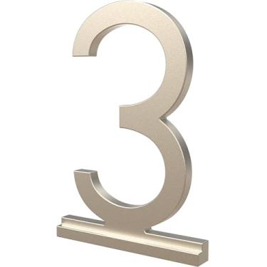 Imagem de Franklin Brass Derby (pacote com 1) "7.6 cm Números modernos de casas de metal para sistema personalizado em níquel | Placa numérica externa | Sinal de endereço personalizado resistente à ferrugem
