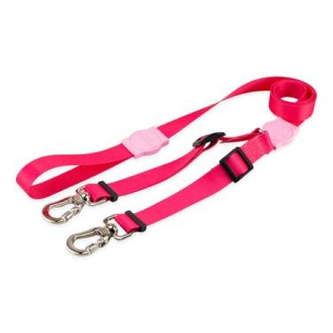 Imagem de Mood Pet Coleira Guia Dupla Para Cães Cachorro Adestramento Passeio Porte Grande Médio Pequeno (Rose, M)