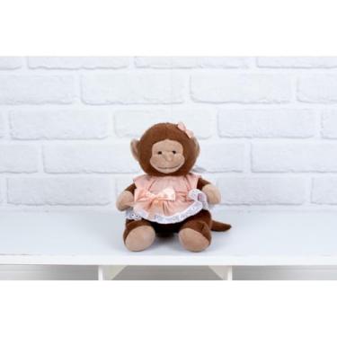 Imagem de SAFARI MACACO PROVENCE DE PELUCIA, VESTIDO COM LESE 18 CM (salmão liso)