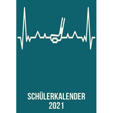 Imagem de Schülerkalender 2021: DIN A4 Kalender von 01/2021 - 12/2021 1 Tag = 1 Seite mit großem Tageskalender und großartiger Übersicht. Monatsübersicht, ... / Hockey Puck heartbeat herzschlag
