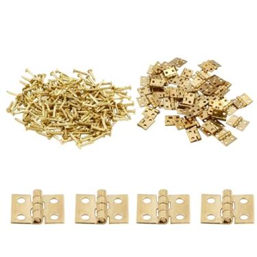Imagem de Bivethoi 50 dobradiças de metal super mini dobradiças de metal retrô dobradiças de armário de latão pequena dobradiça para caixa de joias pequena dobradiça dobrável para artesanato caixa de joias (10