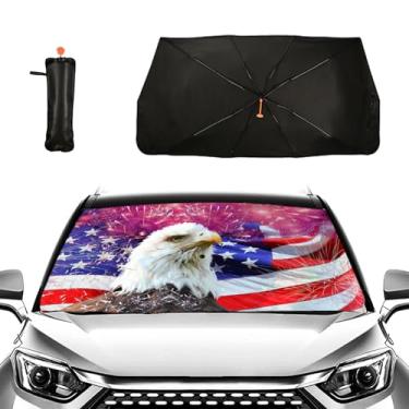 Imagem de Guarda-sol estilo águia para para-brisa de carro estilo EUA para bloqueio de janela frontal de carro raios UV guarda-chuva de para-brisa dobrável protetor de viseira de sol - mantenha o veículo fresco