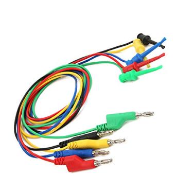 Imagem de Plugue Banana Empilhável de 5 Unidades 4mm 1m para Clipe de Teste Fio de Cabo de Teste de Multímetro, Feito de Material de, Fácil Substituição, 5 Cabos de Teste de