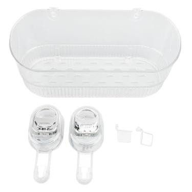 Imagem de Suporte de Armazenamento de Ventosa de Banheiro, Caddy de Chuveiro de Drenagem Eficiente de Plástico Multifuncional para Produtos de Higiene Pessoal, Ideal para Uso Em