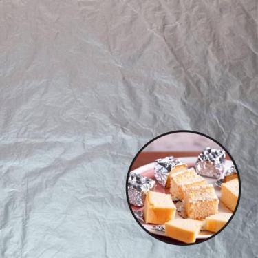 Imagem de 100 Folha Papel Chumbo 20x22 Cm Prata Embalagem P/ Bolo - Laleti