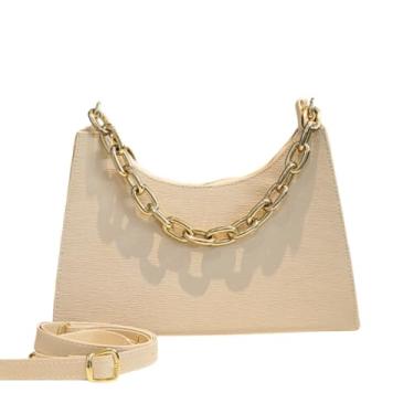 Imagem de BOLSA BAGUETE FEMININA MEIA LUA DE OMBRO CORRENTE PEQUENA (BRANCA)