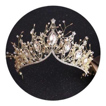 Imagem de Coroa Tiara Arranjo De Noiva Casamento Miss Debutante Luxo - LM, Doura