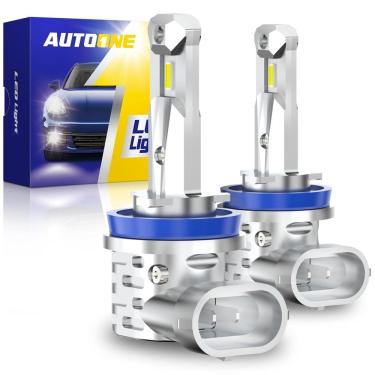 Imagem de Lâmpadas LED de neblina AUTOONE H8 H11 H16 6000K brancas (pacote com 2)