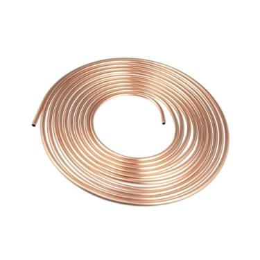 Imagem de TUCKBOLD Bobina de tubulação de linha de freio de carro de 7,6 m para sistemas de frenagem hidráulica e sistema de transmissão, peças automotivas em tom de cobre