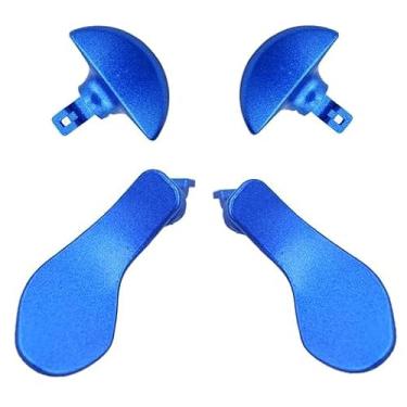 Imagem de 4 peças de metal para controle de borda DualSense do PS5, botões de gatilho intercambiáveis, peças de substituição para controle sem fio DualSense Edge do PS5 (azul)