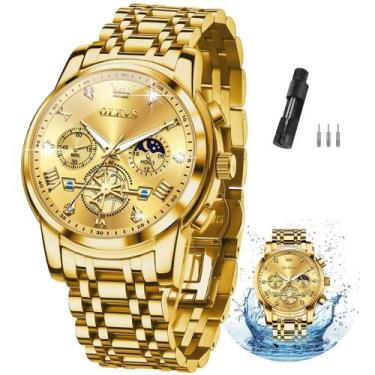 Imagem de Relógio OLEVS Masculino - Cronógrafo Moon Phase à Prova D'água