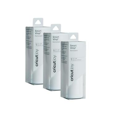 Imagem de Cricut Joy Smart Vinil brilhante permanente, branco | Pacote com 3 rolos de 1,2 m (14 x 122 cm) - Corte sem tapete para cortes extralongos (formas de 1,2 m, cortes repetidos de 6 m) - Compatível com