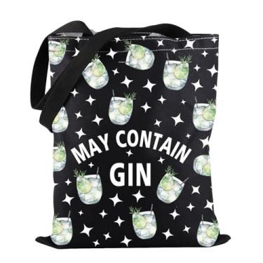 Imagem de PWHAOO Sacola Gin Tonic pode conter sacola de gin, sacola de bartender, presente de festa para bebidas, presente para amantes de gim (pode conter Gin TOTE), Pode conter bolsa de gim