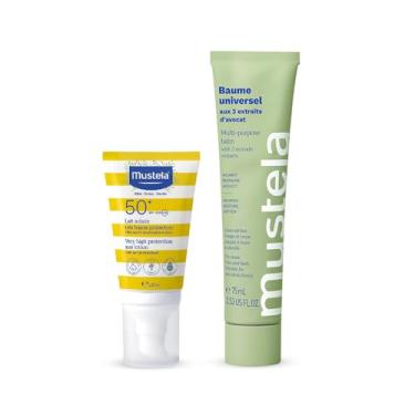 Imagem de Mustela Combo Protetor Solar Infantil e Adulto FPS 50+ 40 ml Corpo e Rosto + Bálsamo Multifuncional Hidratante Para Áreas Ressecadas Do Corpo 75ml