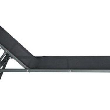 Imagem de Espreguicadeira Preta Aco Reclinavel 2 Posicoes 32x54x180 Cm - Nattura