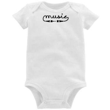 Imagem de Body Bebê Music Plug - Foca na Moda, Branco, P