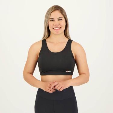 Imagem de Top Fila Essential II Feminino Preto e Vermelho, M