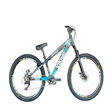 Imagem de Bicicleta Vikingx Preto Azul Aro 26 Single 1x7 Freios A Disco Wheeling