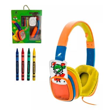 Imagem de Fone de ouvido com Fio Infantil Com Kit Giz de Cera - Rignel