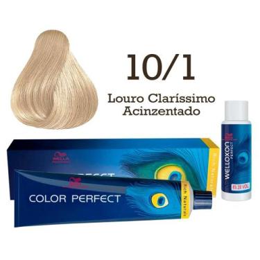 Imagem de Coloração Color Perfect 10.1 Louro Claríssimo Acinzentado Oxidante Wel