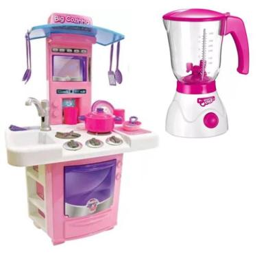 Imagem de Liquidificador Infantil Funcional Bate Verdade + Big Cozinha - DM Toys