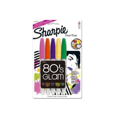 Imagem de Marcador Permanente Sharpie 80's Glam Ponta Fina 05 Cores